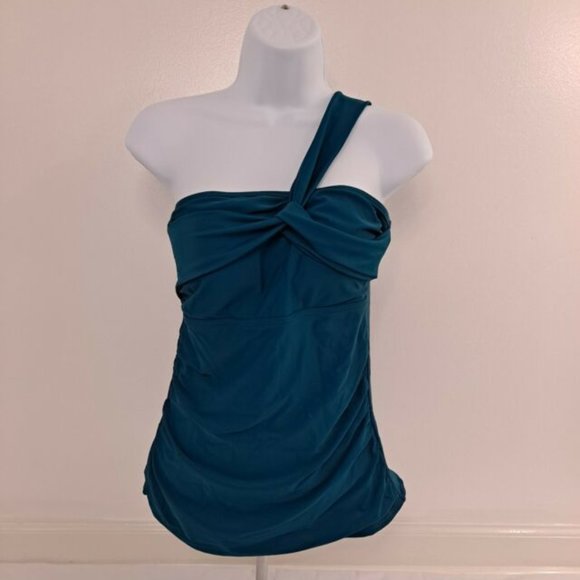 Unbranded Other - Tankini Bikini One Shoulder Asymmetrical Swimsuit Bathing Suit Swim Teal M